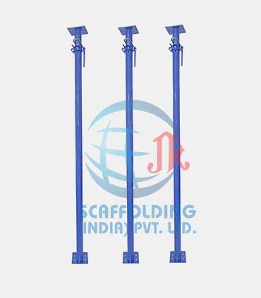 Steel support members used during construction